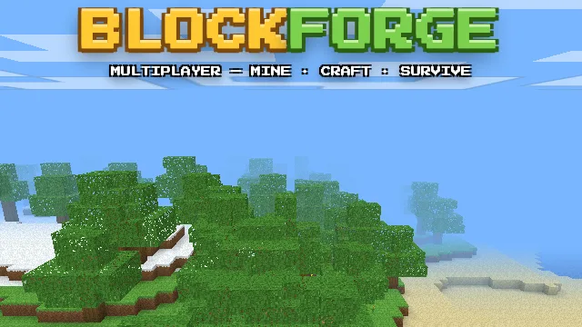 BlockForge players exploring a shared voxel landscape