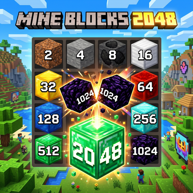 Mine Blocks 2048 — minecraft 2048
