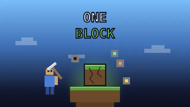 A single grass block floating in the void with a small island growing from it