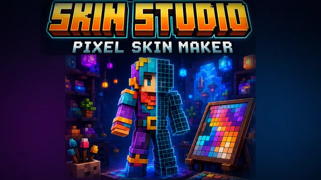 A blocky character skin being painted beside its live 3D preview